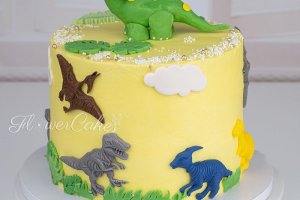 Tårta med dinosaurietema